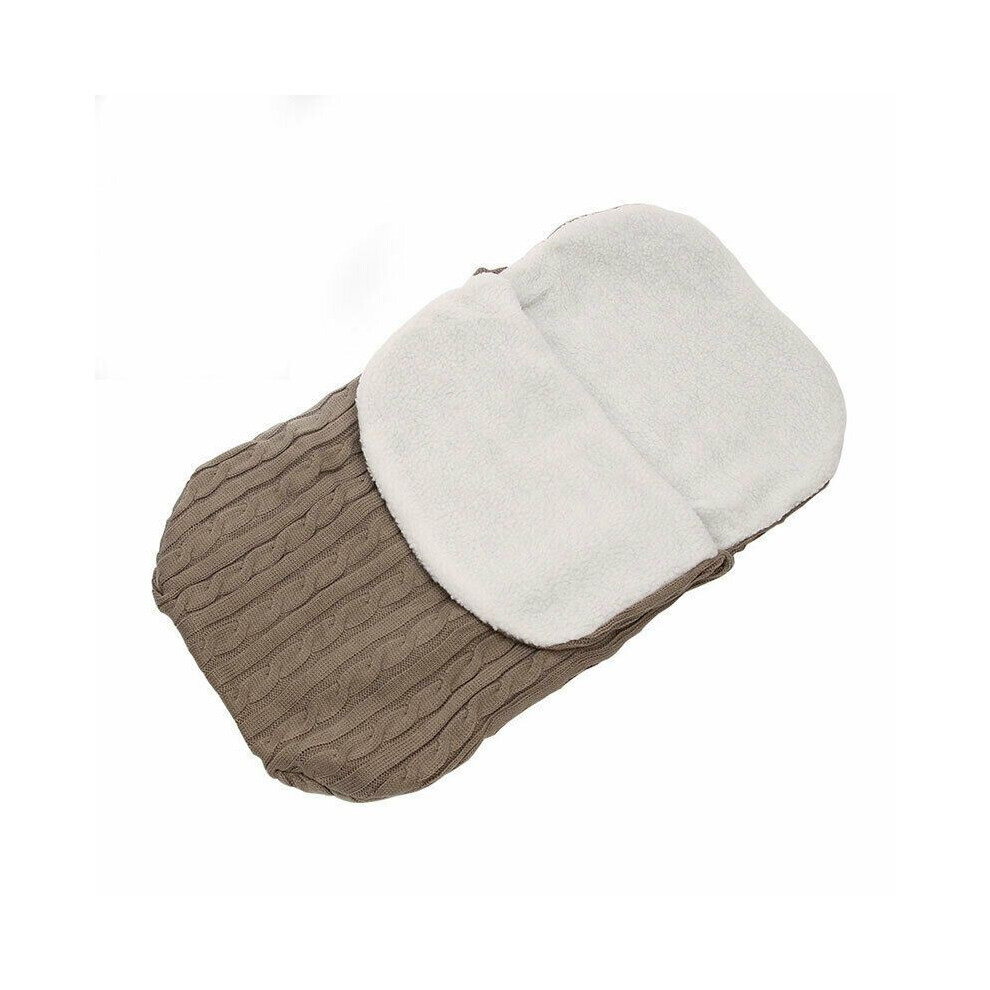 (Khaki) Baby Swaddle Knit Stroller Wrap Blanket Warm Infant Pram Bag Sleeping