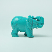 (Turquoise)Handgeschnitzter Elefant Natur Edelstein Jaspis Türkis Malachit Kristall Quarz