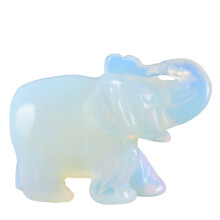 (Opal)Elefante intagliato a mano pietra preziosa naturale diaspro turchese malachite quarzo cristallo