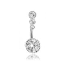 (StyleA)Anillo ombligo barra corazón cristal ombligo ombligo acero quirúrgico 316l circonita bisutería corporal