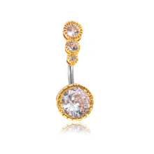 (StyleB)Anillo ombligo barra corazón cristal ombligo ombligo acero quirúrgico 316l circonita bisutería corporal
