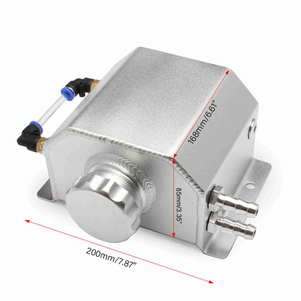 Aluminium 2L Automotive Oil Catch Can & Coolant Overflow Tank With Drain Plug 4661388943226
