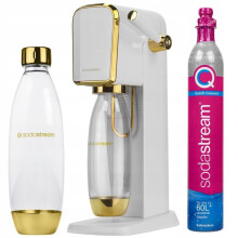 Máquina de refrigerante - Sodastream - ART Branco Dourado - Gaseificação fácil - Garrafa 1L sem BPA
