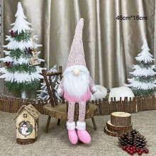 (Long Legs Pink)Faceless Doll Christmas Decorations Home Ornament Xmas Gifts Hanging Doll Leg