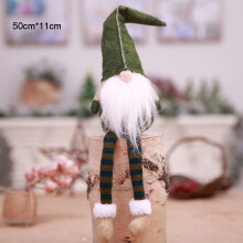 (Stripe Green)Faceless Doll Christmas Decorations Home Ornament Xmas Gifts Hanging Doll Leg