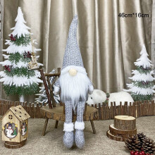 (Long Legs Gray)Faceless Doll Christmas Decorations Home Ornament Xmas Gifts Hanging Doll Leg