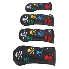 4Pcs Skull Head Covers, 355g, Black, Woods Irons