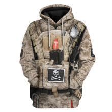 (Beige,2XL)Historical Army Uniforms 3d Pattern Hoodie Cosplay Sweatershirt Men Women Jacket