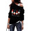 (Black Four,3XL)Damen Weihnachtspullover Pulli lockeres Sweatshirt Damen Weihnachtskleid Tops Bluse 1