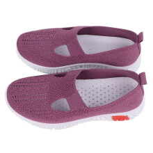 Damenturnschuhe aus rosafarbenem Stricknetz, Bequeme Freizeitschuhe zum Spazierengehen, Größe 37, Atmungsaktiver Hohlzehenschuh