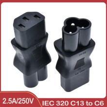 C13 Iec 320 Female To C6 Male 3pin Cloverleaf Plug Converter Power Ac Adapter
