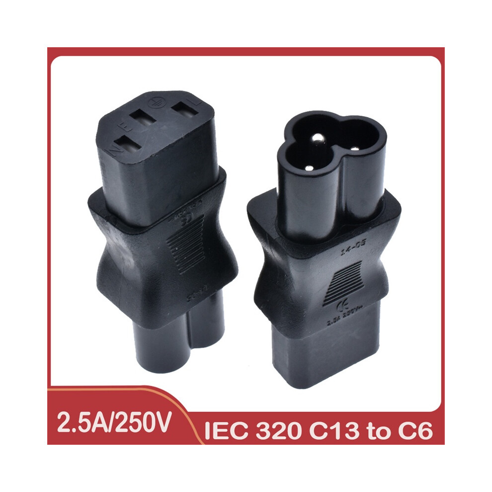 C13 Iec 320 Female To C6 Male 3pin Cloverleaf Plug Converter Power Ac Adapter