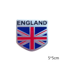 (British Flag Shield) British Brushed Flag Car Modified Body 3d Stereo Stickers Helmet Motorcycle