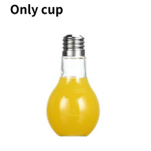 (200ml) Summer Bulb Glass Bottle Cute Milk Juice Light Bulbs Water Cup Mug Proof Leak