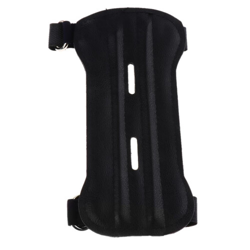 Archery Arm Guard Protection Safe Guard Adjustable ,PU Leather Black