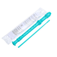 Green-8 Holes Soprano Recorder with Cleaning Rod, German Style C Key Recorder for Kids Beginners Students