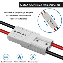 2Pc Anderson Connector 50A Kit,8Guage Battery Cables Waterproof Quick Connectors 0.98FT Cables for Lifepo4 Battery Power