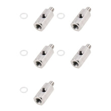 5X Stainless Steel Turbocharger Connector 1/8Inch BSPT Oil Pressure Sensor Tee to NPT Adapter Turbo Supply