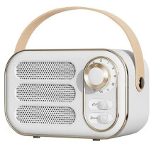 Retro Speaker 360 Stereo Effect Speaker Vintage Radio Home Decor Sound Box for Outdoor White