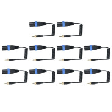 10X  Locking Type 3.5mm to 3.5mm TRS to XLR Male Microphone Output Universal Audio Cable for Wireless Receivers
