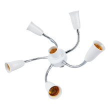 E27 LED-Birnensplitter-Adapter, Verstellbarer Lampenfassungs-Konverter für Home-Office-Ausstellungen, Lampenfassung mit 6 Köpfen