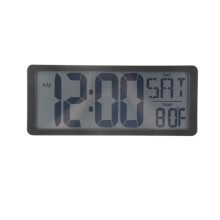 Serie Quadrata di Orologi Da Parete,  Sveglia Digitale Da 13,8 Pollici, Display LCD, Scrivania per Ufficio Multifunzione di Lusso Nera