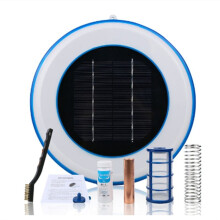 Solar-Pool-Ionisator, Kupfer-Silber-Ionen-Schwimmbadreiniger, Algenresistenz, Geringerer Chlorgehalt, Schwimmreiniger im Freien (Weiß)