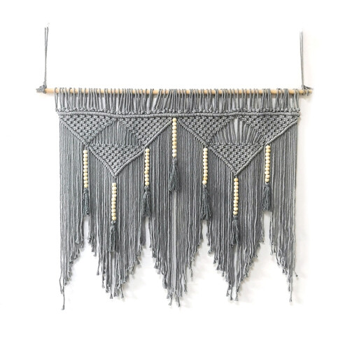 Makramee Wand Behang Handweb Bohemien Baumwol Seil Boho  Haus Dekor Grau