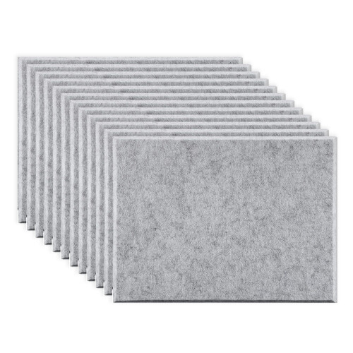Pack de 12 panneaux muraux insonorisants-gris argenté