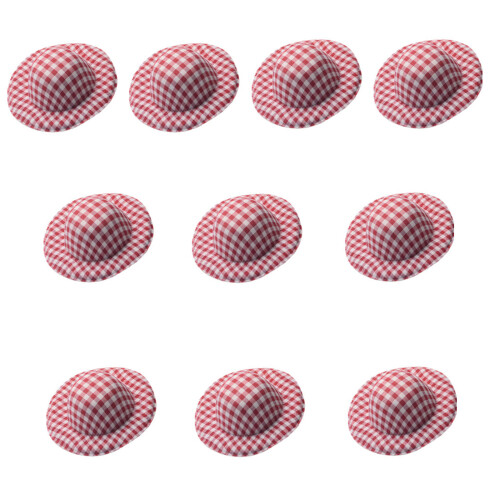 10 Stück unfertige Mütze aus weichem Stoff, 5,8 cm,-Rot