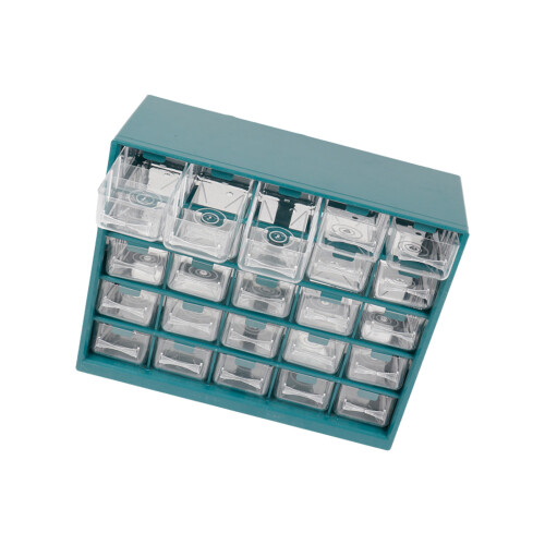 Mehrschichtige transparente Teile-Organizer-Box für-dunkelgrün