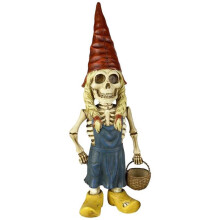 (Women) Skeleton Gnome Statue Figurine Resin Garden Sculpture Yard Art Decor Shelf Home