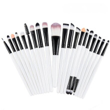 (White Black)20 Eye Makeup Brushes Beauty Tools Eyeshadow Brush Long Rod Set Durable Gift