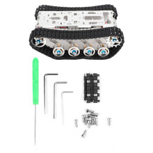 Roboter-Ketten-RC-Panzer-Chassis aus hochfester Aluminiumlegierung, Stoßdämpfungssystem, geräuscharmer Encoder, Geschwindigkeitsrückmeldung für