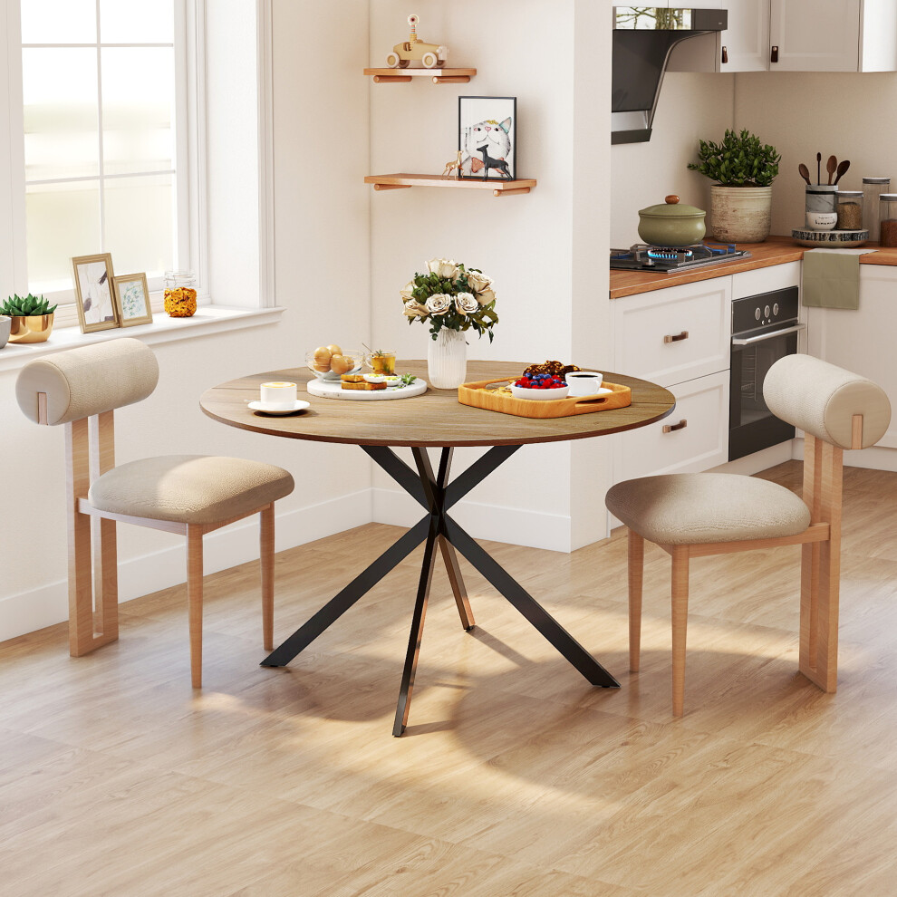 Homcom 120 Cm Dining Table For 4, Industrial Kitchen Table With Steel Legs