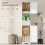 Homcom HOMCOM 170cm Tall Bathroom Storage Cabinet with LED Light, Adjustable Shelf 5