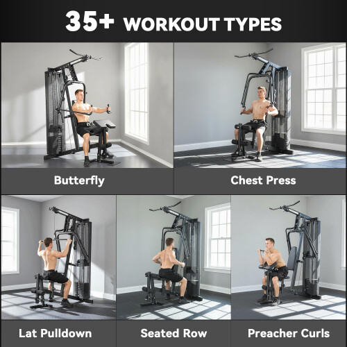 SPORTNOW Multi Gym with Adjustable Seat & Back, 45kg Weight Stack 2