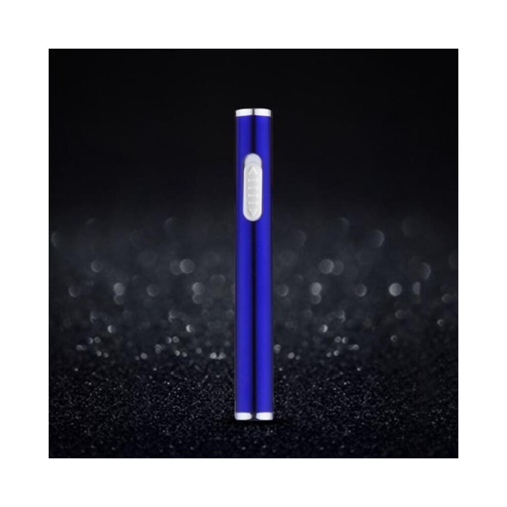 Blue (Blue) Electric Flameless Metal Cigarette Lighter Plasma Windproof Lighter Usb Recharge