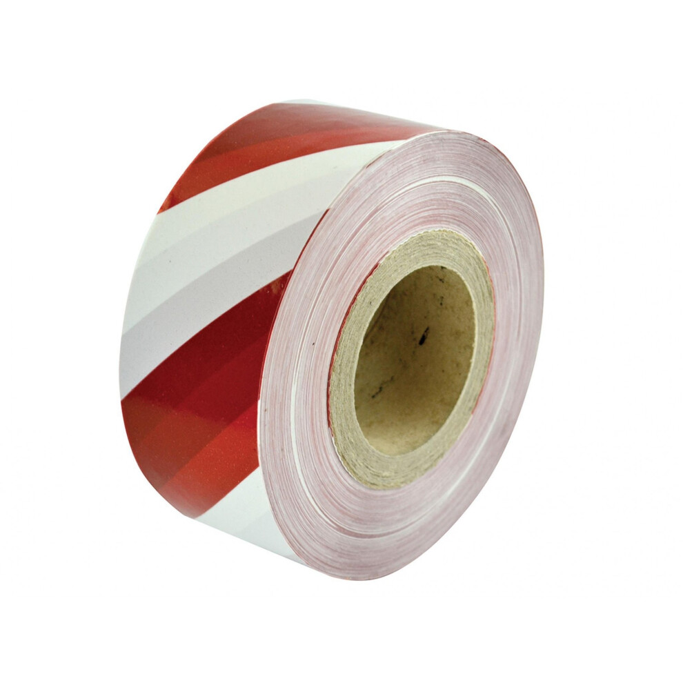 Faithfull Heavy-Duty Barrier Tape Red & White 70Mm X 250M Multicoloured
