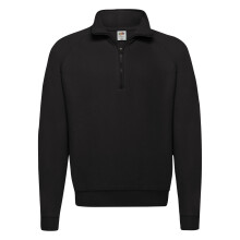 (S, Black) Fruit of the Loom Mens Classic Zip Neck Sweatshirt