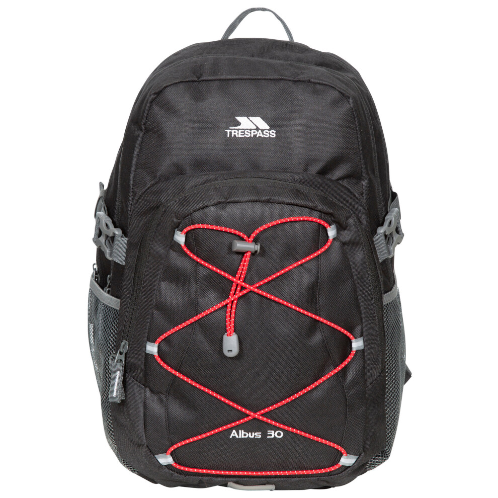 Trespass (One Size, Black/Red) Albus 30 Litre Casual Rucksack/Backpack