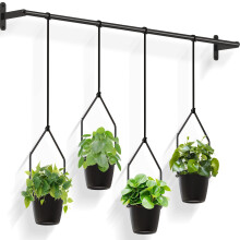 Mutool Hanging Plant Pots for Indoor Plants, 4 Pack Garden Hanging Basket Plant Hanger, Modern Wall and Ceiling Hanging Plant Holder with Melamine