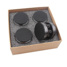 Schokabsorberende voetpads 4 stuks aluminiumlegering zwart voor audioapparatuur schokbestendig en anti-rijdend
