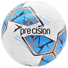 Precision Fusion FIFA Basic Training Ball, All-Weather, IMS Certified, Official, Highly Durable, 3.5mm Eva Foam, White, Cyan, Orange, Size Ball 3
