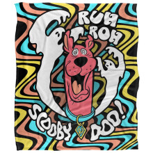 (58in x 36in, Multicoloured) Scooby Doo Ruh Roh Blanket