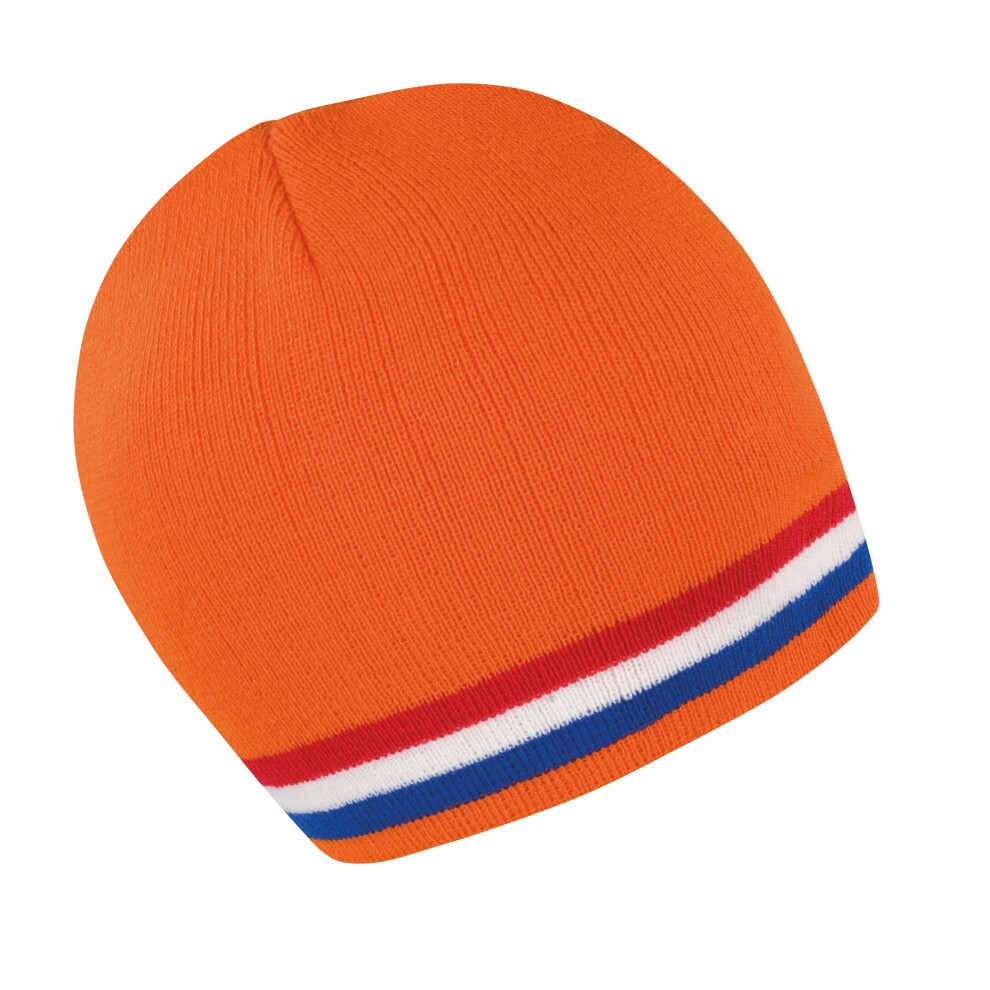 (One Size, Orange / Red / White / Blue) Result Unisex Winter Essentials National Beanie Hat