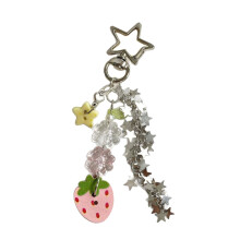 Porte-clés trèfle à quatre feuilles-Porte-clés Étoiles Fraises