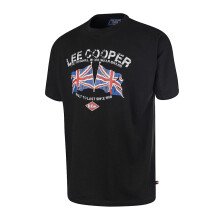 (M, Black) Lee Cooper Mens Logo Cotton T-Shirt