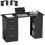 Homcom HOMCOM 120cm PC Table Workstation Computer Desk with Drawers & 3 Shelf Black 2