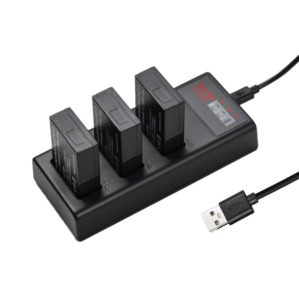 Lp-E17 3-Slot Charger + 3X1500mah 7.4V Usb-C Black 4001393545822